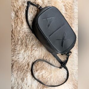 A/X Armani Exchange Black Textured Crossbody Bag